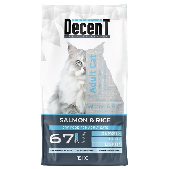 Decent Somonlu Yetişkin Kedi Maması 15 Kg
