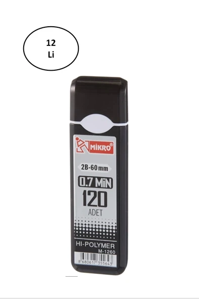 Mikro M-1260 60Mm Kurşun Kalem Ucu 0.7Mm 12'li