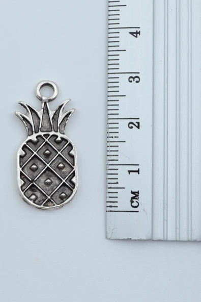 Ananas Gümüş Kaplama Örme Zincir Kolye - Resim 3