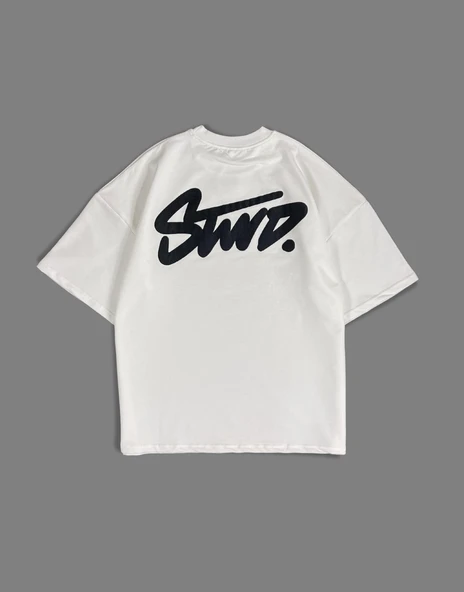 BPM Stwd Oversize Tişört Beyaz