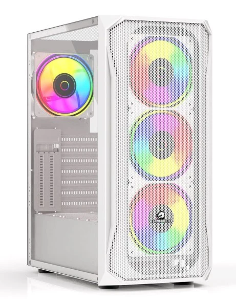 GameBooster GB-T005MW USB3.0 RGB fan Mesh Panel Beyaz kasa (PSU Yok)