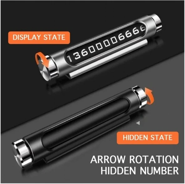 Araç İçi Metal Kasa Gümüş Fosforlu Çevirmeli Telefon Numaratörü - 3