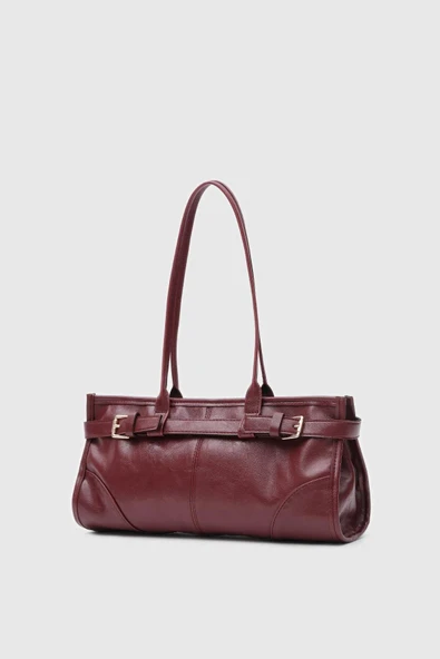 Vintage Suni Deri Baget Omuz Çanta - 2