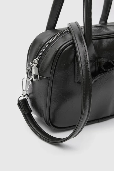 Kurdele Detaylı Deri El ve Omuz Çantası - 3