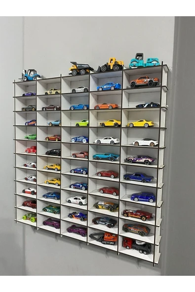 sfeyx Araba Rafı 50'li Beyaz Renk (Hotwheels ve Matcbox Arabaları Için Uygundur) news sfey 997516