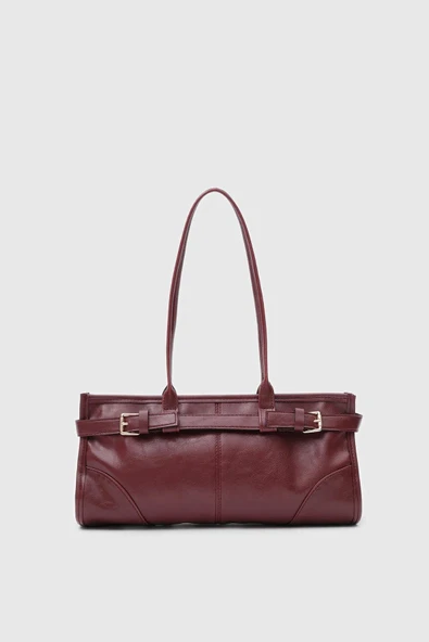 Vintage Suni Deri Baget Omuz Çanta