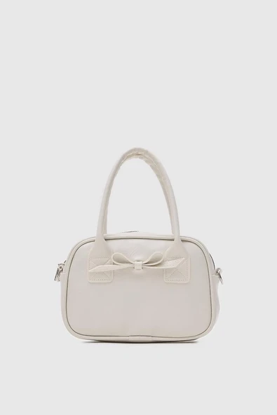 Kurdele Detaylı Deri El ve Omuz Çantası - 2