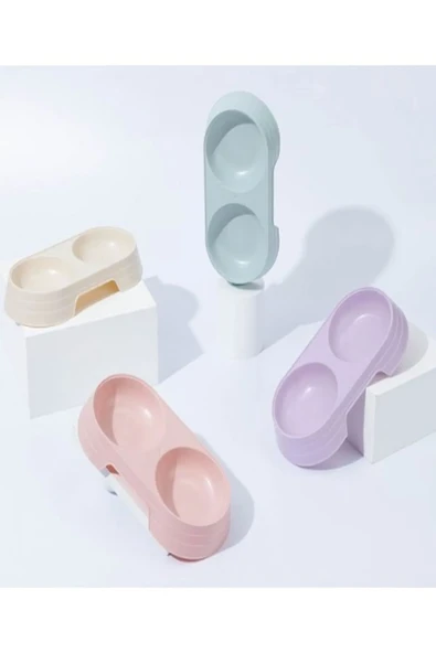 TİNEKE  Çift Bölmeli Evcil Hayvan Mama Kabı - Resim 3