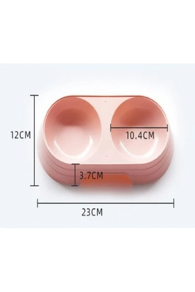 TİNEKE  Çift Bölmeli Evcil Hayvan Mama Kabı - Resim 4