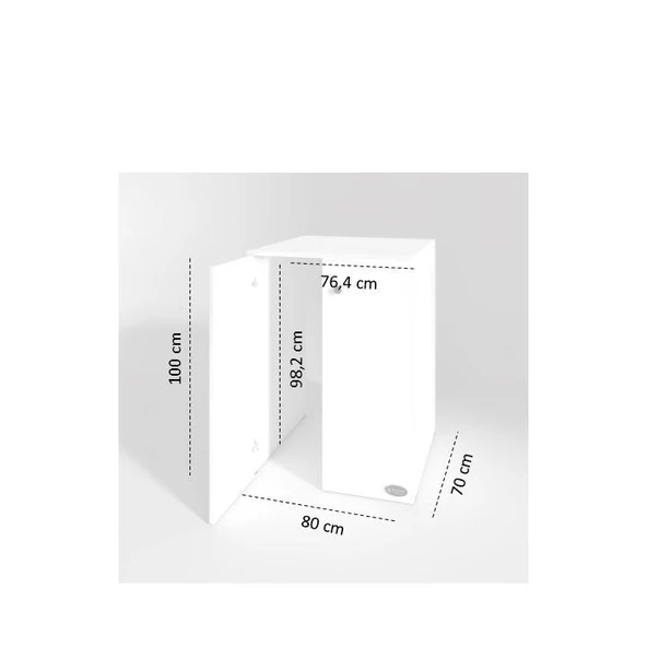 Kenzlife çamaşır&kurutma makinesi dolabı büyük boy kapaklı lubmilamdf byz 100*80*70 % 100 mdf full mdf banyo ofis kapaklı arkalıksız - 2