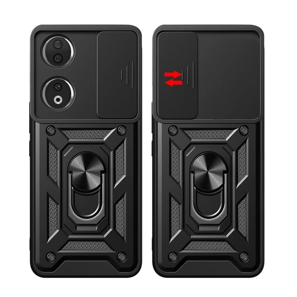 Honor 90 Kılıf Magnetik Standlı Kamera Korumalı Zore Sürgülü Vega Kapak - 10