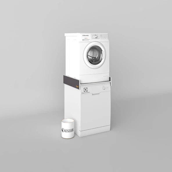 Kenzlife çamaşır&bulaşık makinesi dolabı lenya gri 015*80*70 banyo aparatı arkalıksız büyük boy xlarge - Resim 2