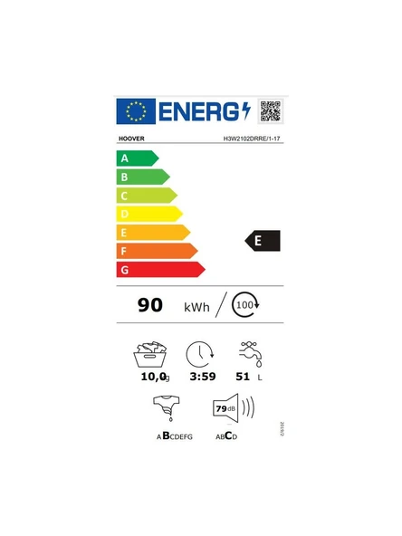 Hoover H3W 2102DRRE/1-17    10 kg NFC Bağlantılı 1200 Devir Çamaşır Makinesi - 3