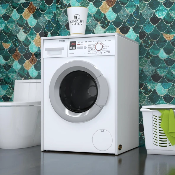 Kenzlife çamaşır&kurutma makinesi dolabı büyük boy afanasimdf byz 100*80*70 % 100 mdf full mdf banyo kapaksız arkalıksız