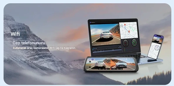 MPIA CC68 10" Tam Ekran Aynalı Araç İçi 4K Kamera GPS, Wifi ,Geri Görüş Kamerası - Resim 10