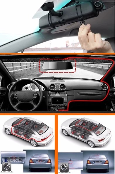 MPIA CC68 10" Tam Ekran Aynalı Araç İçi 4K Kamera GPS, Wifi ,Geri Görüş Kamerası - Resim 6