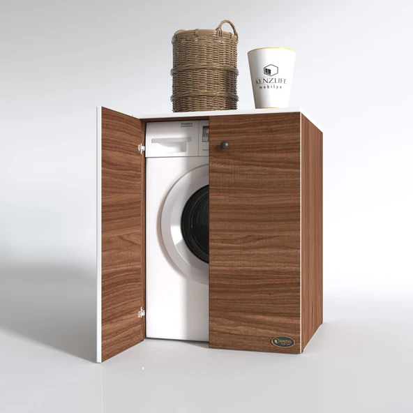 Kenzlife çamaşır&kurutma makinesi dolabı büyük boy kapaklı lubmila cvz 100*80*70 banyo ofis kapaklı arkalıksız - 2