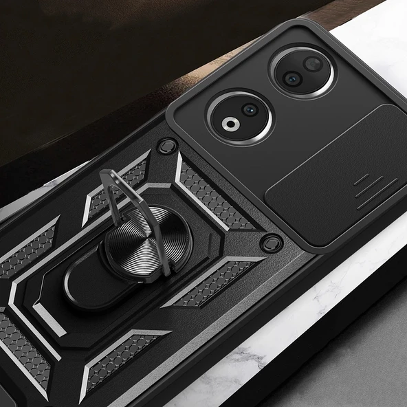 Honor 90 Kılıf Magnetik Standlı Kamera Korumalı Zore Sürgülü Vega Kapak - 8