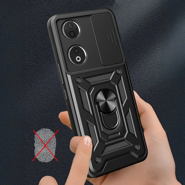 Honor 90 Kılıf Magnetik Standlı Kamera Korumalı Zore Sürgülü Vega Kapak - 6