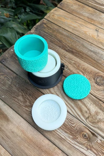 LOYA 1 Dairesel Kapaklı Kasnaklı Silikon Kap Kalıbı - Resim 2