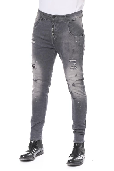 Erkek Skinny Fit Yırtlık Yıkamalı Boya Desenli Jean Kot Pantolon - 7