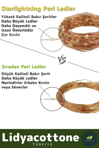 Özel Üretim Pedi Led Işıklandırma Dekoratif Aydınlatma Yeni Yıl Yılbaşı Çam Ağacı Ev Süsleme 5 Metre - 5