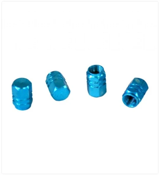 Sibop Kapağı 4 lü  Alüminyum MAVİ Renk Araba Motosiklet - Resim 2