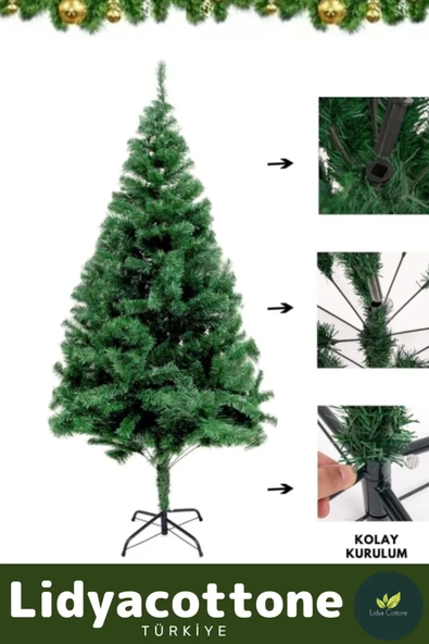 2025 Noel Paketi Kutulu Süsleme Seti Renkli Işığı Süsleri Yılbaşı Çam Ağacı 110 Cm 110 Dal - Resim 4