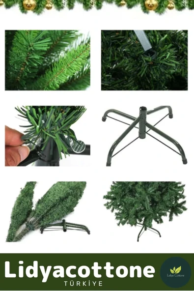 2025 Noel Paketi Kutulu Süsleme Seti Renkli Işığı Süsleri Yılbaşı Çam Ağacı 110 Cm 110 Dal - Resim 5