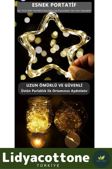 Özel Üretim Pedi Led Işıklandırma Dekoratif Aydınlatma Yeni Yıl Yılbaşı Çam Ağacı Ev Süsleme 5 Metre - 4