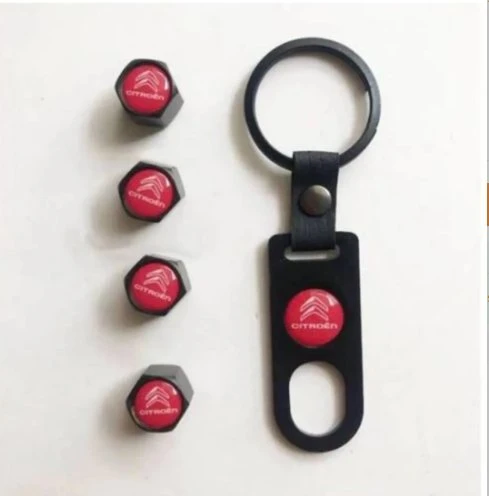 Citröen Logolu PLASTİK 4 Lü Adet Sibop Kapağı Ve 1 Adet Anahtarlık - Resim 2