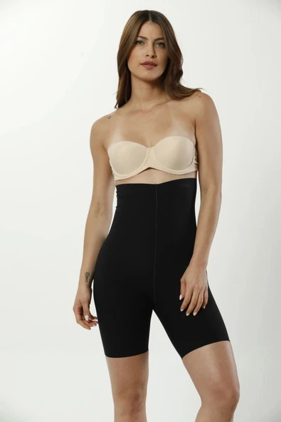 Özel Üretim Kaymaz Kadın Toparlayıcı Şekillendirici İz Yapmaz Lazer Kesim Yüksek Bel Paçalı Korse - Resim 2