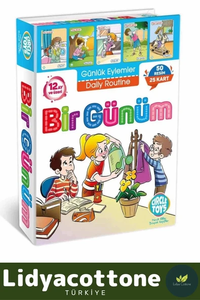 Zeka Geliştirici Dil Eğitici Kişisel Gelişim Çocuk Bir Günüm Eylem Resimli Aktivite Kartları - 4