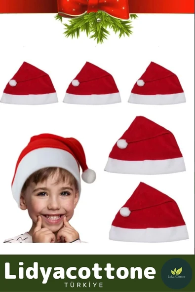 Noel Baba Şapkası Ucu Ponponlu Yıkanabilir Çocuk Yetişkin Yılbaşı Kostüm %100 Polar Şapka 1 Adet - 2