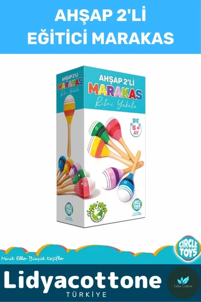 Zeka Geliştirici Eğitici Kişisel Gelişim Ritim Ses Algı Bebek Çocuk Müzik Ahşap Renkli Marakas 2'li