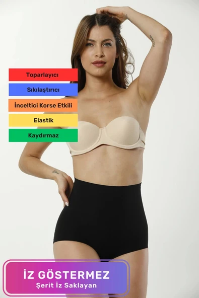 Premium Kaymaz Kadın Toparlayıcı Vücut Şekillendirici Kaymayan Lazer Kesim Slip Korse