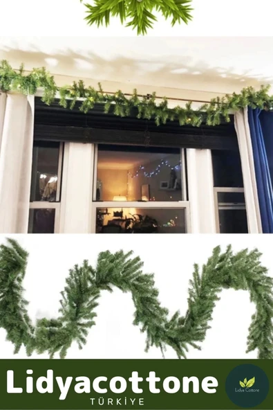 Noel Yılbaşı Çam Ağacı Süsü Kutlama Doğal Görünümlü Dekoratif Yeni Yıl Garland Büyük Boy 270 Cm - 3