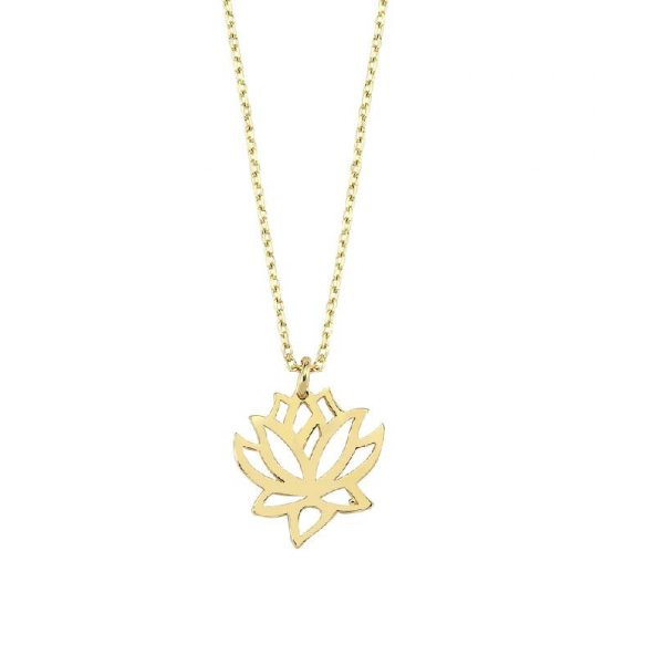 14 Ayar Altın Lotus Çiçeği Kolye