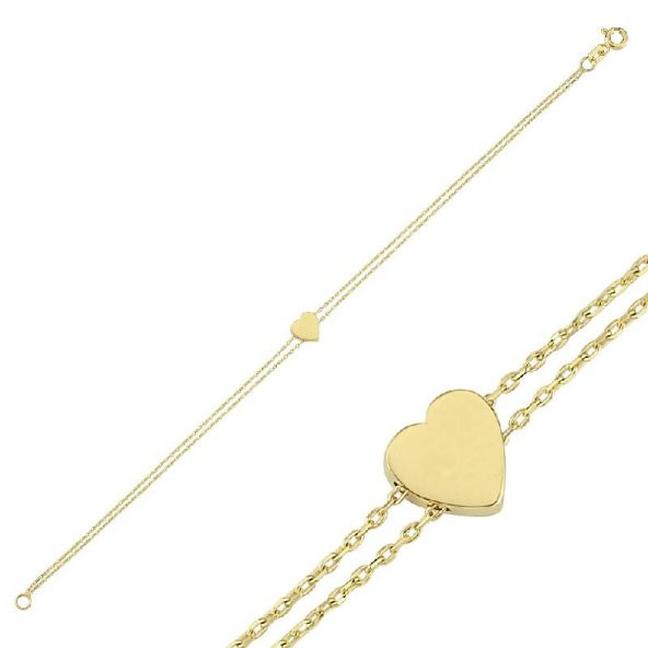 14 Ayar Altın Kalp Bileklik ürün görseli