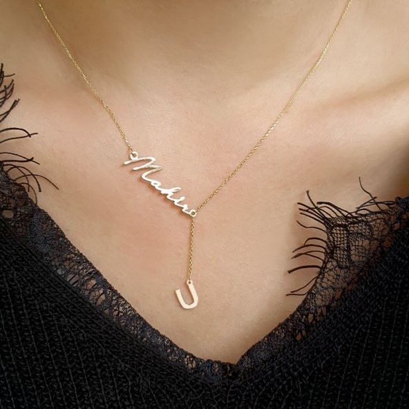 14 Ayar Altın İsim Kolye - Resim 2