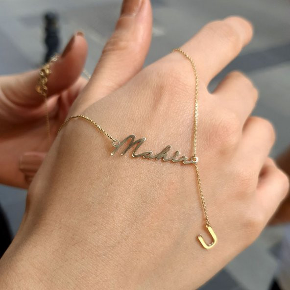 14 Ayar Altın İsim Kolye - Resim 3