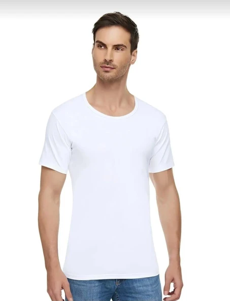 BERRAK 1002 ERKEK KISA KOL BİSİKLET YAKA ATLET 6 ADET  M BEYAZ - 2