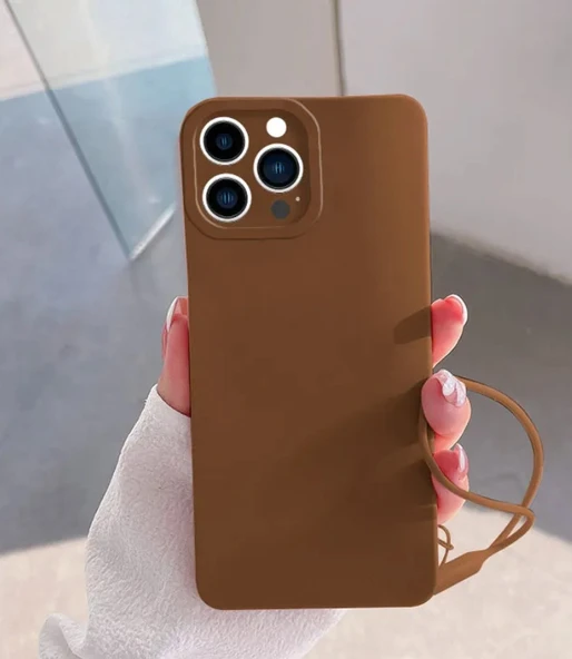 İPHONE 12 PRO MAX SİLİKON KILIF KAHVERENGİ