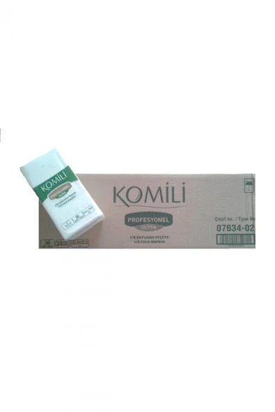 Komili Profesyonel Çift Kat Ultra Peçete 1/8 Katlama 50 Yaprak 24adet - 2