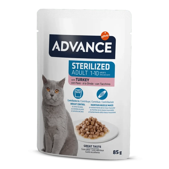 Advance Cat Sterılızed Turkey Wet Pouch 12x85gr ürün görseli 1