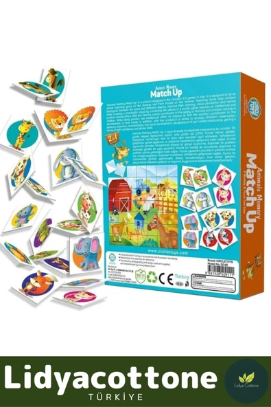 Premium Hafıza Güçlendiren Zeka Geliştirici Çocuk El Göz Kordinasyonu Animals Memory Match Up - 3