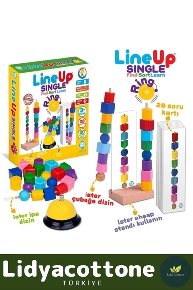 Premium Zeka Geliştirici Öğretici Lineup Single Ring Bul Sırala Ögren Tek Oyuncu Zilli Oyun - 2