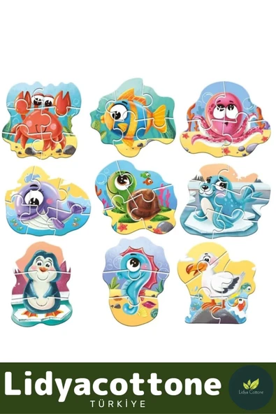 Premium Zeka Geliştirici Eğitici Çocuk El Göz Koordinasyonu My Best Puzzle Okyanus Hayvanları - 2