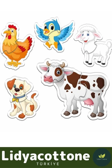 Premium Zeka Geliştirici Eğitici Çocuk El Göz Koordinasyonu Baby Puzzle Çiftlik Hayvanları - 2