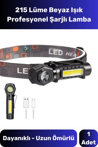Yeni Sezon Nokta Geniş Aydınlatma Sert Plastik 150 Metre Şarjlı Mıknatıslı Kafa Lambası